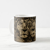 Tasse de café de l'hurlement du lion troisième (Devant gauche)