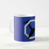 Tasse de café de logo de drapeau d'abandon (Devant gauche)