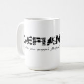 Tasse de café de logo de studios de défi (Devant gauche)
