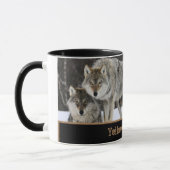 Tasse de café de loups de Yellowstone à deux tons (Gauche)