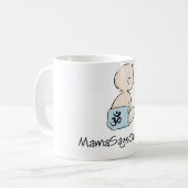 Tasse de café de maman Says OM (garçon) (Devant gauche)