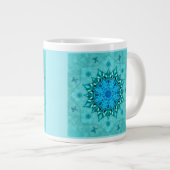 Tasse de café de mandala de nature de turquoise (Devant droit)