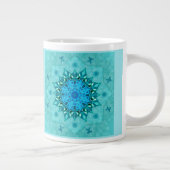 Tasse de café de mandala de nature de turquoise (Droite)