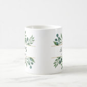 Tasse de café de mariage floral blanc vert (Centre)