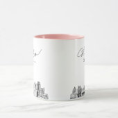 Tasse de café de mariage personnalisée sur la lign (Centre)