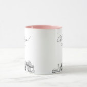 Tasse de café de mariage personnalisée sur la skyl (Centre)