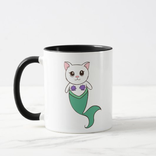 Tasse de café de Meow de Purrmaid Kitty de sirène (Gauche)