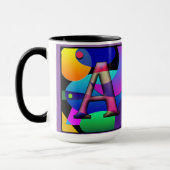 Tasse de café de monogramme de "AL" 15 onces (Gauche)