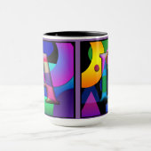 Tasse de café de monogramme de "AL" 15 onces (Centre)