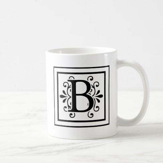 Tasse de café de monogramme de la lettre B (Droite)