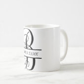 Tasse de café de monogramme de vigne, monogramme (Devant droit)