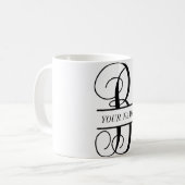 Tasse de café de monogramme de vigne, monogramme (Devant gauche)