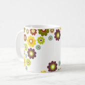 Tasse de café de motif de flower power (Devant gauche)