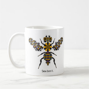 Tasse de café de motif d'édredon d'abeille de miel