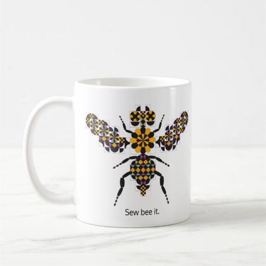 Tasse de café de motif d'édredon d'abeille de miel (Gauche)