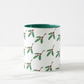 Tasse de café de Noël au houx de fêtes (Centre)