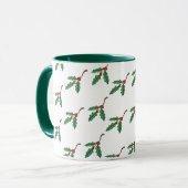 Tasse de café de Noël au houx de fêtes (Devant gauche)