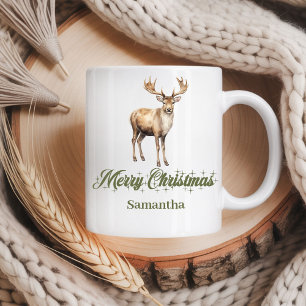 Tasse de café de Noël aux couleurs terreuses perso