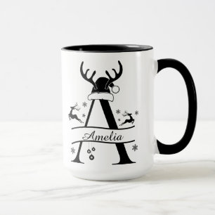 Tasse de café de Noël avec alphabet personnalisé '
