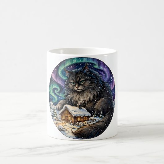 Tasse de café de Noël avec le chat de Yule (Centre)