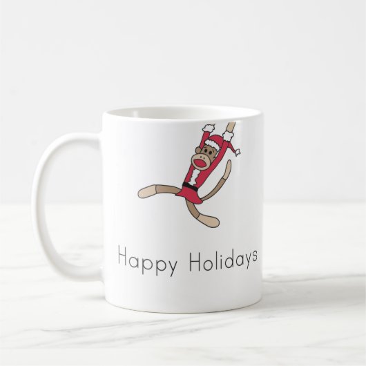 tasse de café de Noël de singe de chaussette (Gauche)