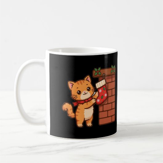 Tasse de café de Noël Kitty Cheminée (Gauche)