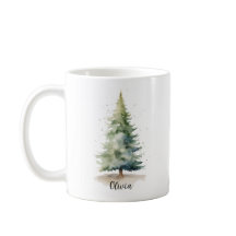 Tasse de café de Noël personnalisée avec arbre de