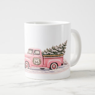 Tasse de café de Noël Route 66 camionnette rose