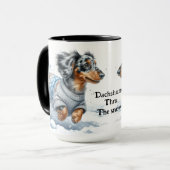 Tasse de café de Noël Teckel bringé (Devant gauche)