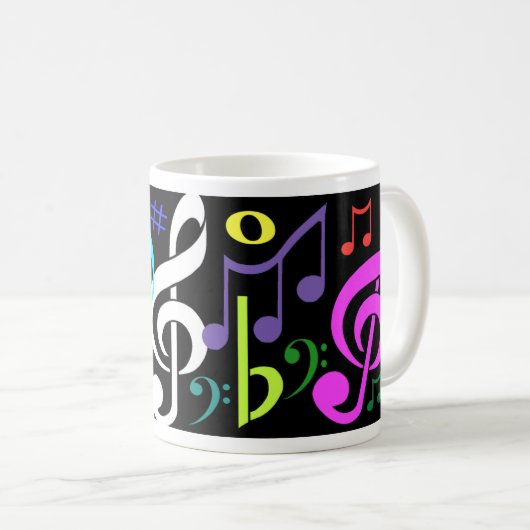 Tasse de café de notes musicales (Devant droit)