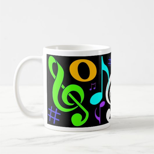 Tasse de café de notes musicales (Gauche)