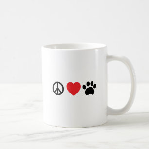 Tasse de café de patte d'amour de paix
