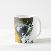 tasse de café de perroquet d'ara de bleu et d'or (Devant droit)