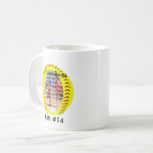 Tasse de café de photo du base-ball de Fastpitch (Devant gauche)