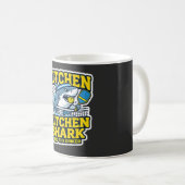 Tasse de café de pickleball drôle de requin de cui (Devant droit)