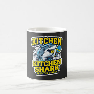 Tasse de café de pickleball drôle de requin de cui