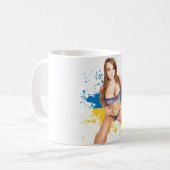 Tasse de café de pin-up sexy de fille (Devant gauche)