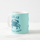 Tasse de café de plage au crabe bleu (Devant gauche)