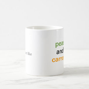 Tasse de café de pois et de carottes