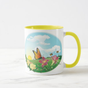 Tasse de café de pré de papillon de KRW