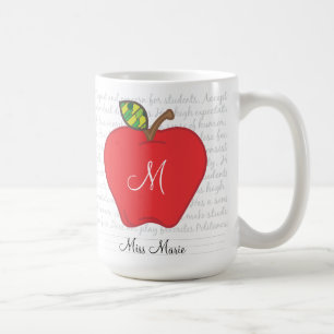 Tasse de café de professeurs d'Apple de monogramm