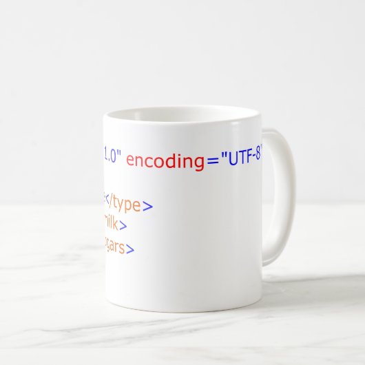 Tasse de café de programmation de XML (Devant droit)