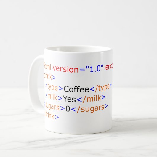 Tasse de café de programmation de XML (Devant gauche)