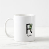 Tasse de café de retraite avec monogramme de fleur (Gauche)