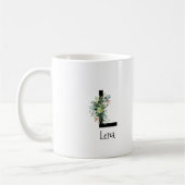 Tasse de café de retraite avec monogramme de fleur (Gauche)