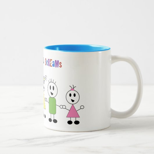 Tasse de café de rires bébêtes et de cris perçants (Droit)