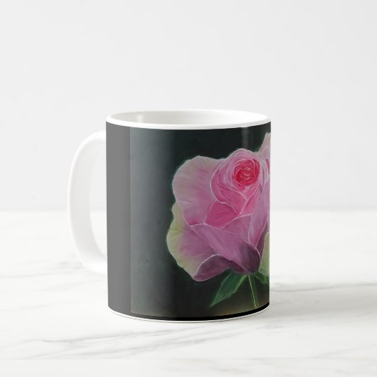 Tasse de café de rose de rose (Devant gauche)