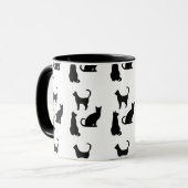 Tasse de café de silhouette de chat d'amusement (Devant gauche)