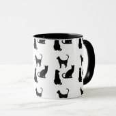 Tasse de café de silhouette de chat d'amusement (Devant droit)