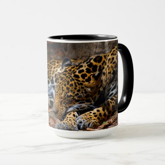 Tasse de café de sommeil Jaguar par Julie Everhart (Devant droit)